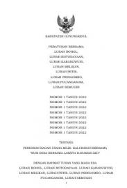 PERATURAN BERSAMA LURAH TENTANG PEMBENTUKAN BUMDESMA RONGKOP